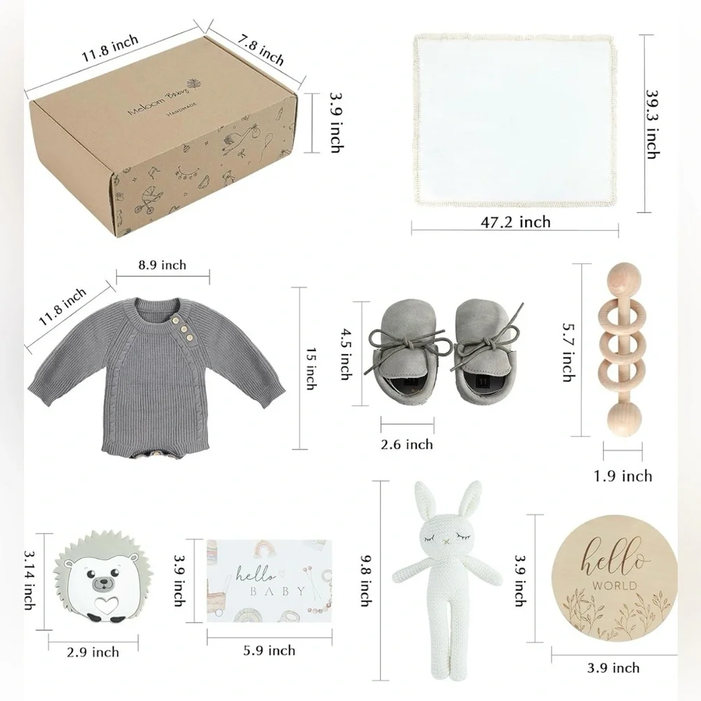 Baby Gift Set, Baby Boy Newborn Gifts Box, Boho Gender Neutral